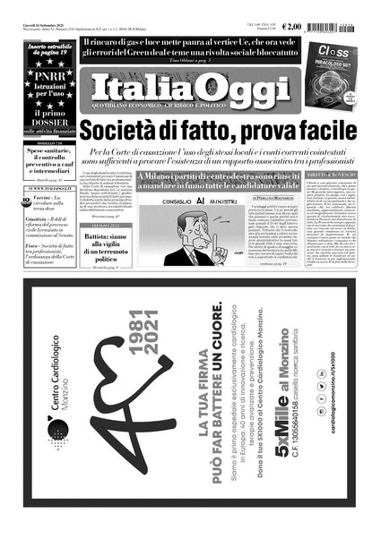 Italia oggi : quotidiano di economia finanza e politica